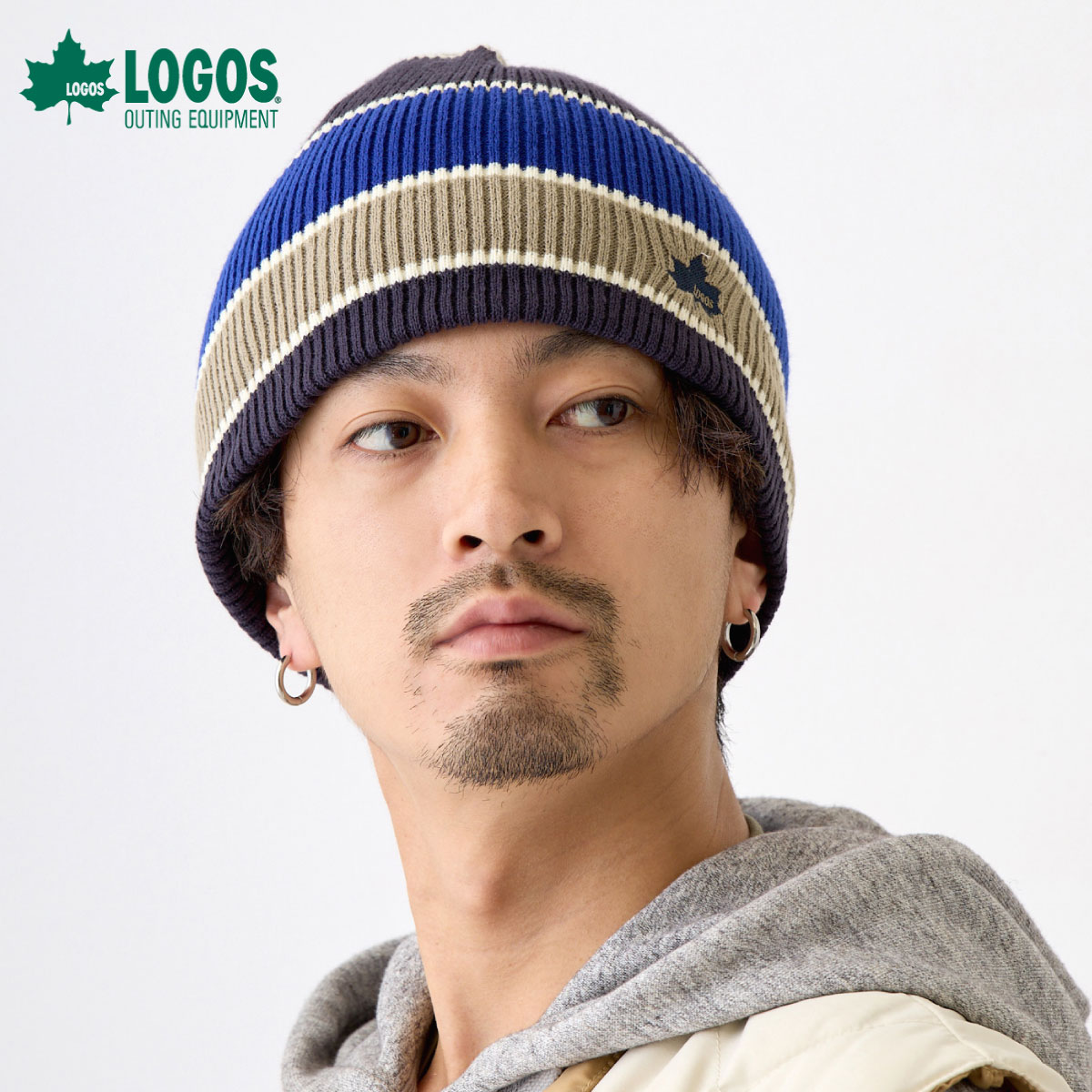 LOGOS 秋冬 ロゴス 帽子 ニットキャップ 配色カラー ニット帽