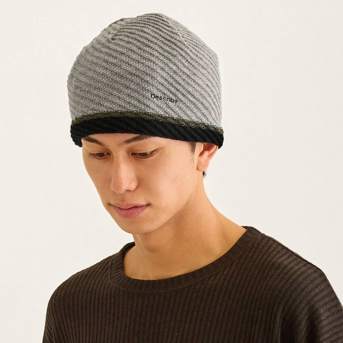 美品】ICNY ニット帽 黒 ウール100% フリーサイズ フリース裏地 美品