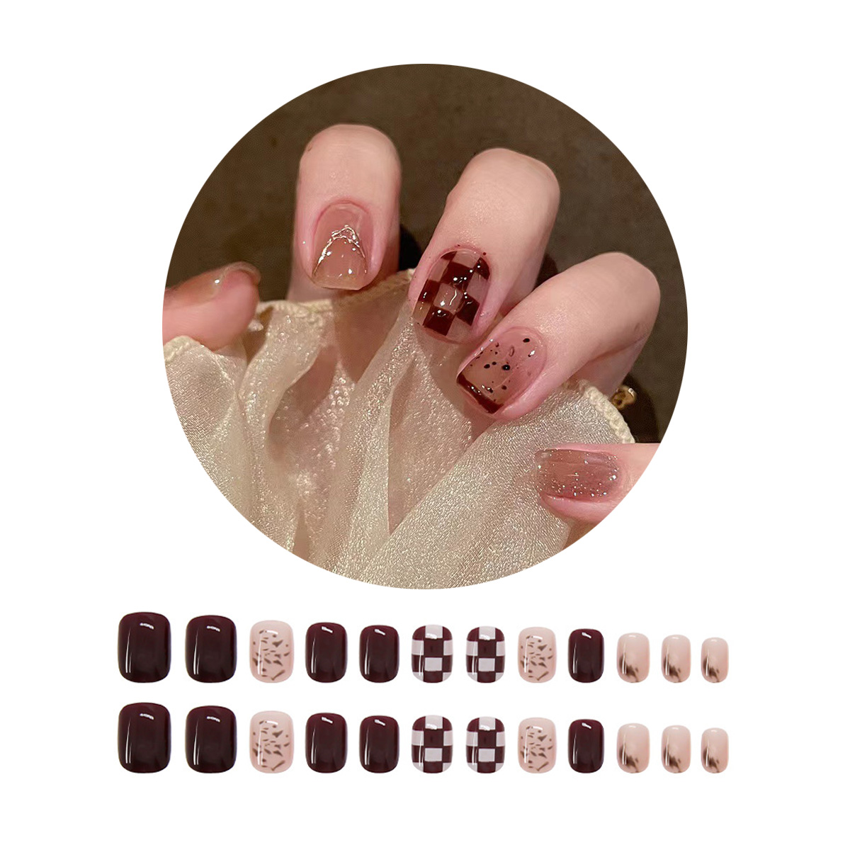 ネイルチップ 24枚セット 選べる セルフ パーツ ショート ロング