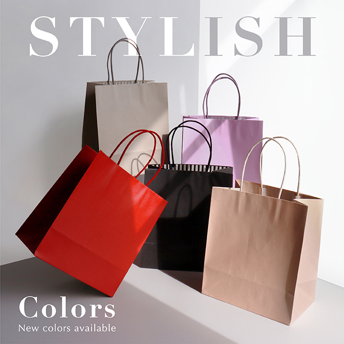 パックタケヤマ 紙袋 カラーズ 100枚 新色 5色 手提げ 引き出物 結婚式