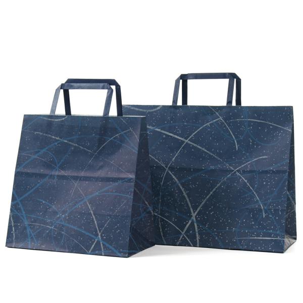 500円引きとポイント5倍 平紐手提袋 H平22 ゆうび ブルー 50枚日本製 高品質 紙袋 ギフト プレゼント イベント 入学 新学期 新シーの画像