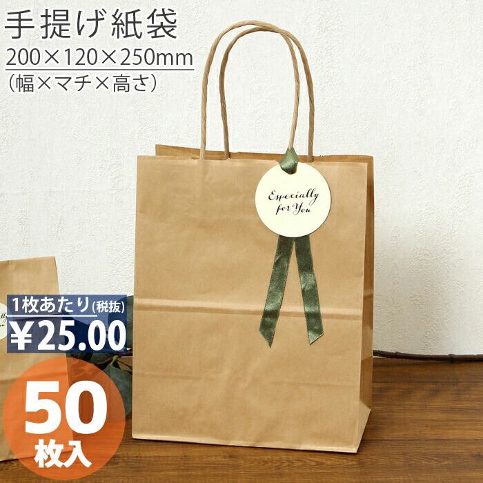 紙袋 自動手提袋 HV20 未晒 無地 50枚 業務用 茶 クラフト テイクアウト ラッピング 日本製 幅200×マチ120×高さ250mm  :xzk68660:ほうそう屋さんYahoo!ショッピング店 - 通販 - Yahoo!ショッピング