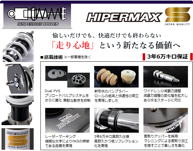 新品 (個人宅配送可) HKS HIPERMAX STI 車高調 Sport, S (STI