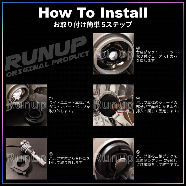 LED ヘッドライト H4 Hi/Lo 6000K 8000LM 2本セット LEDチップ改良