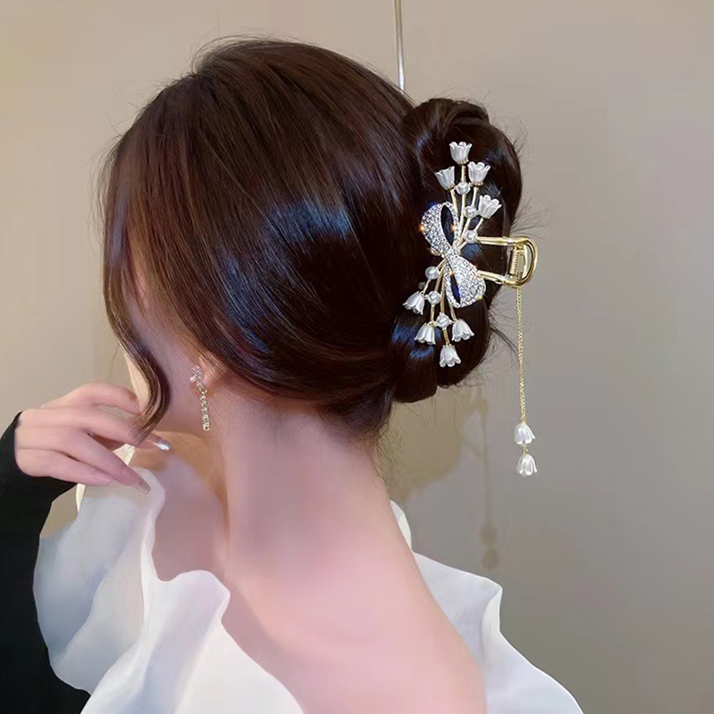 ヘアクリップ ゴージャス ヘアアクセサリー 髪留め パール ビジュー 
