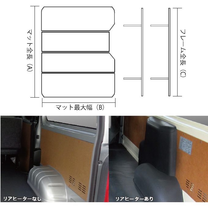 ハイエース ベッドキット [ブラックレザー] DX3/6人用 バンライフ 荷室棚 車中泊 収納棚 hyog製（8型）対応｜hyog-parts｜06