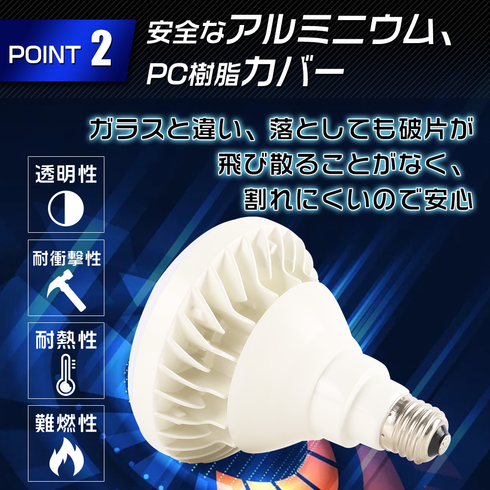 LEDバラストレス水銀灯 E26口金 25W 300W水銀灯相当 5000lm PAR38 ハロゲン電球 水銀灯交換用 IP65 防水防塵 看板照明  LEDビーム球 1年保証 昼白色5000K