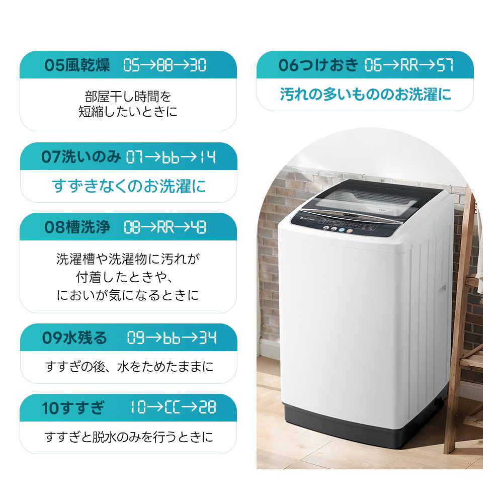 洗濯機 8kg 洗剤自動投入 全自動洗濯機 縦型洗濯機 10種類洗濯コース