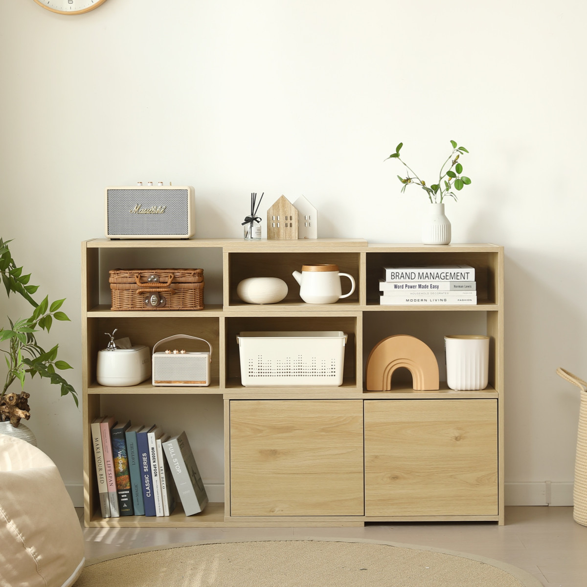 本棚 伸縮ラック オープンシェルフ 3段 飾り棚 幅80-158cm 高さ80cm