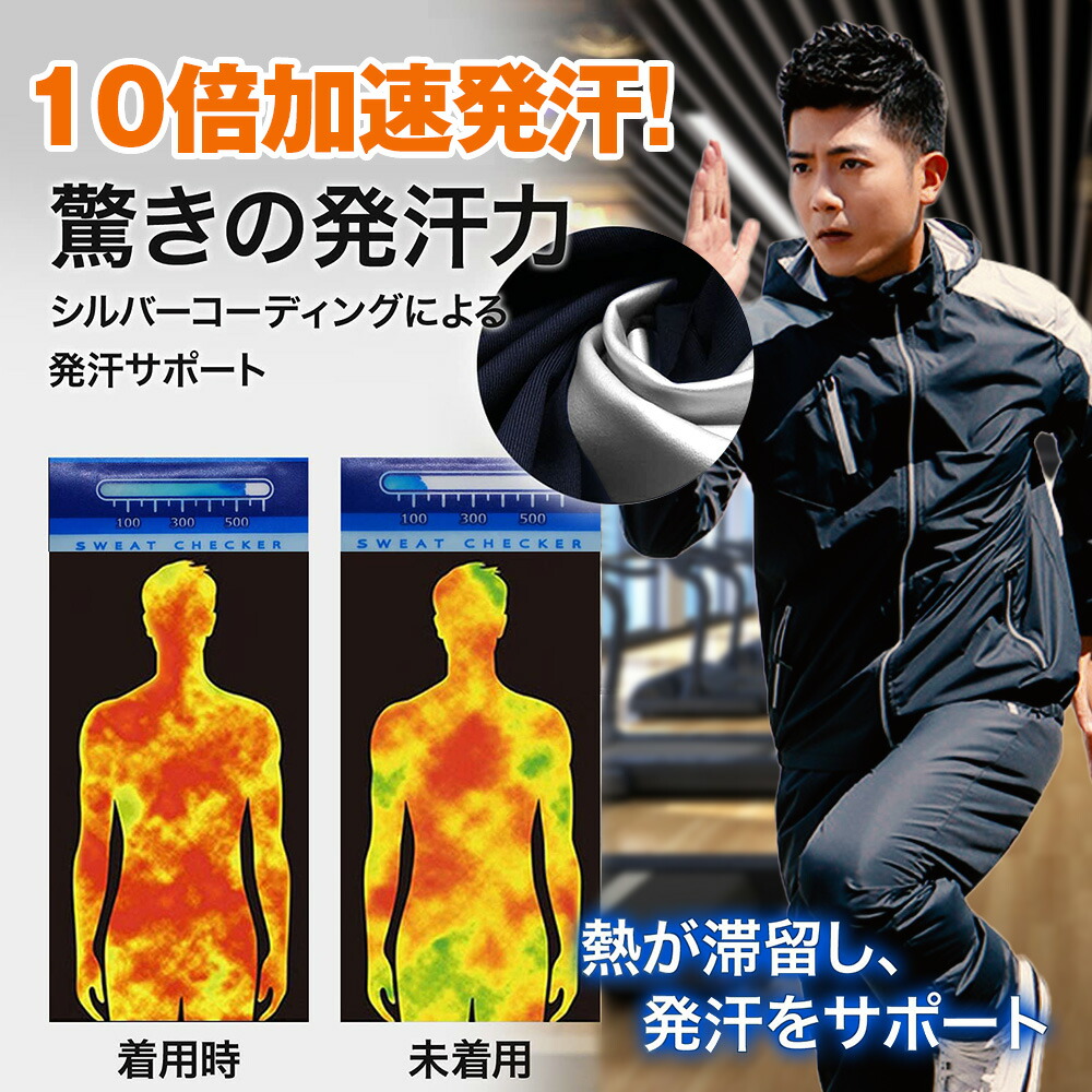 サウナスーツ メンズ レディース 洗濯可能 発汗スーツ 痩せ 上下