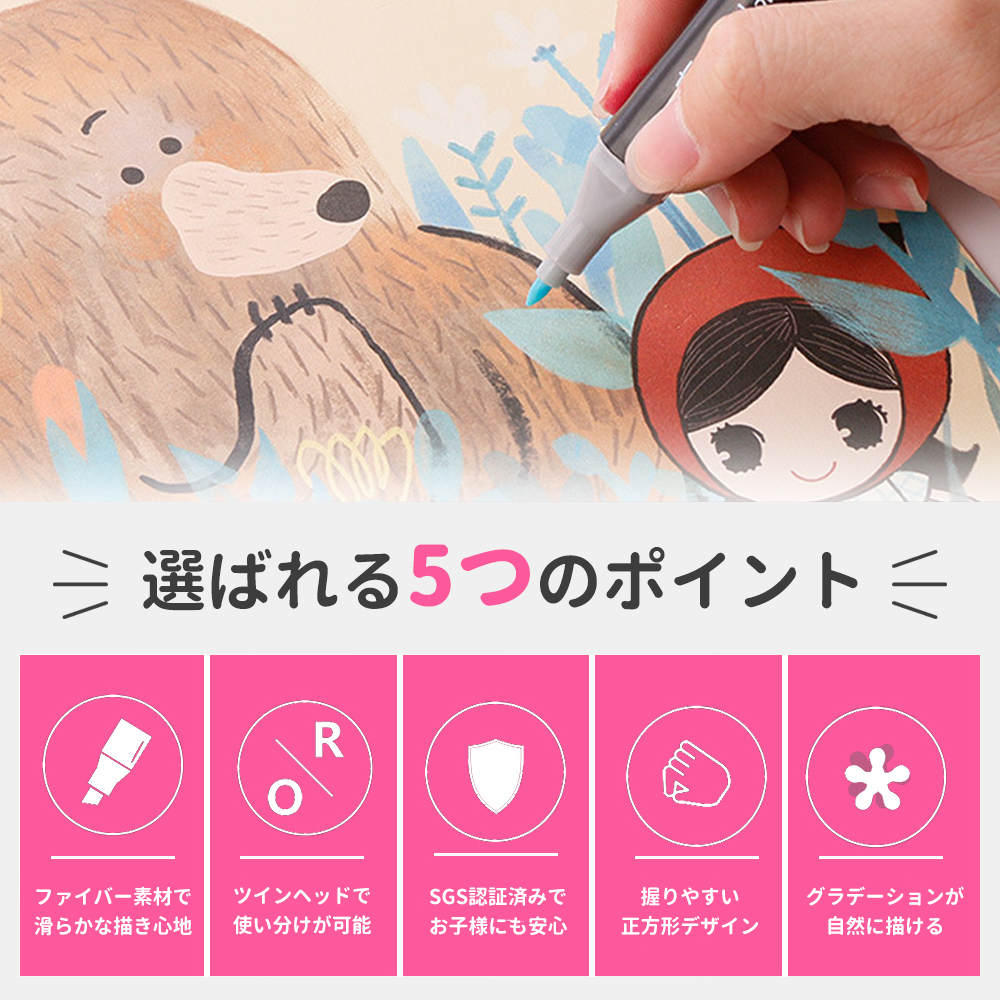 マーカーペン セット カラーペンセット イラストマーカー 80色