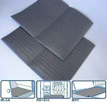備長炭シート（畳下・押入用）　100×100cm 2枚入　消臭・カビ対策用 新スタイル炭シート　押入、畳下、収納ケース、クローッゼットに♪