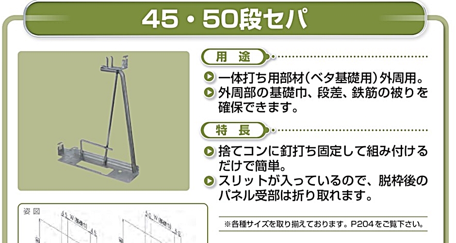 NSP 45段セパ 160×350×70 (20入) エヌエスピー 一体打ち 型枠 住宅基礎関連 8202506  :hyu3100000000475:現場にGO - 通販 - Yahoo!ショッピング