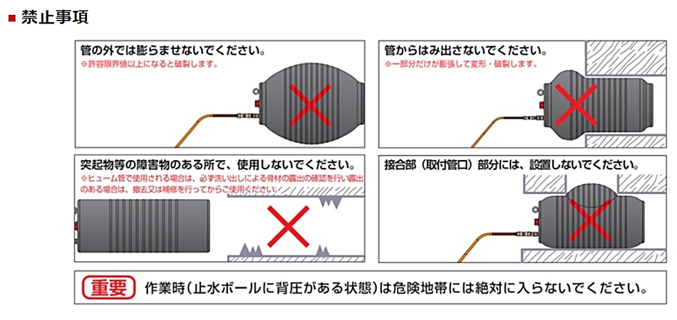 ホーシン 止水ボール PL375-750BA ロングタイプ バイパス付き 375