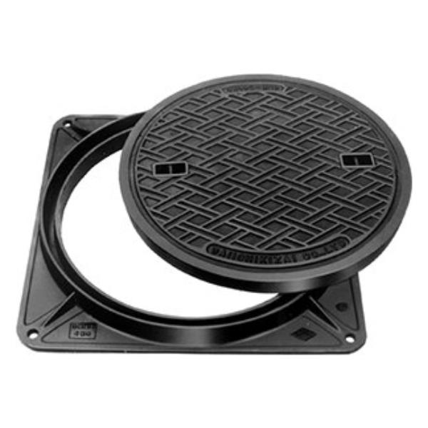 第一機材(DKC) 鋳鉄製マンホール蓋 DMHB450 T-2荷重 02300140 : 現場に