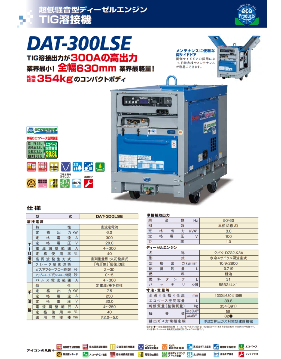 価格変更エンジン 溶接機 デンヨー プロフィットSS ヤンマー