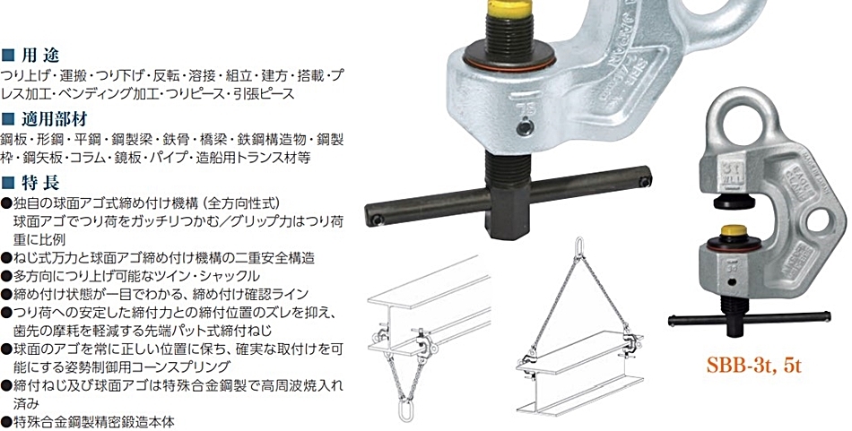 イーグルクランプ SBB型 ねじ式吊クランプ SBB-500 1-25 最大荷重500kg