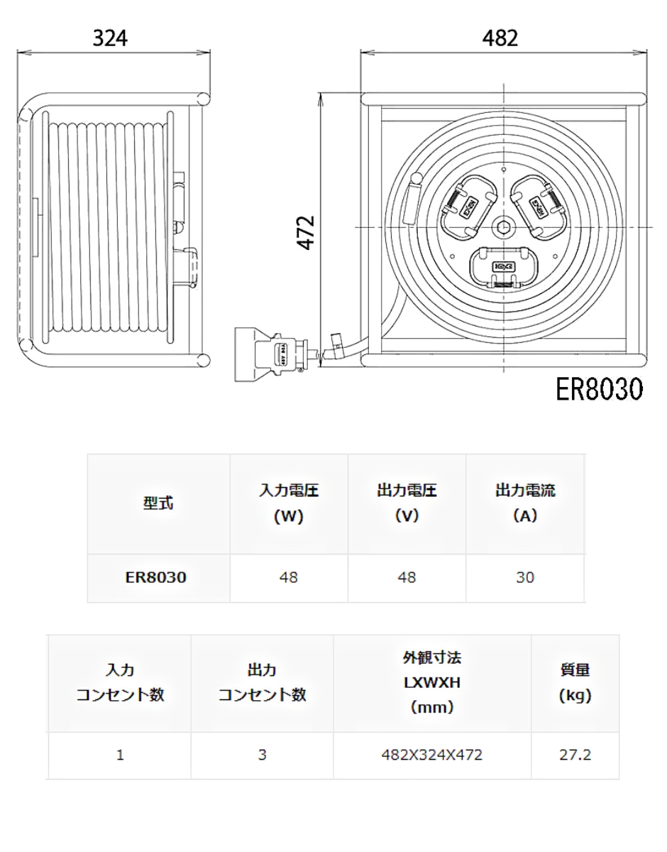 エクセン 高周波オプション機器 コードリール ER8030 EXEN