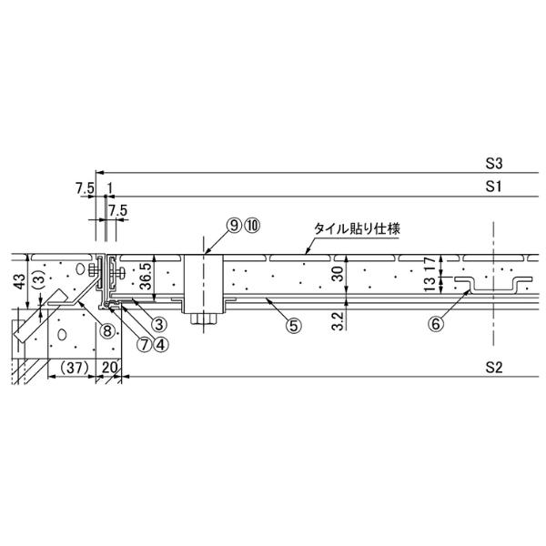 第一機材(DKC) H-4 フロアーハッチ 600用 アルミ目地 モルタル充填用 ガタツキ防止型 落込取手型 屋内用 公共建築協会評価品 09322090【受注生産品】
