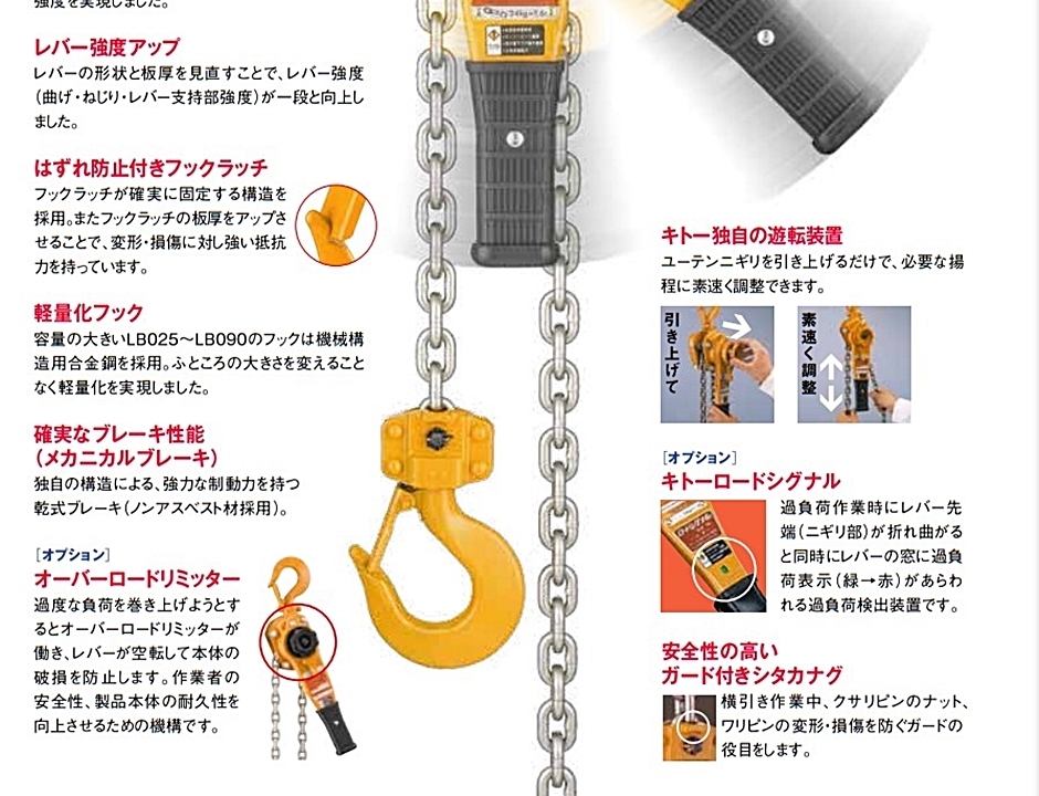 キトー レバーブロック L5形 LB016 1.6t 1600kg : hyu3100000003004