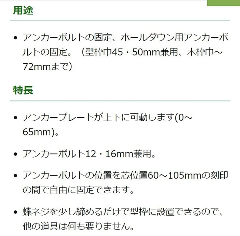 NSP 片止めアンカープレートM12 M16用 0-65DN 30入 住宅基礎関連 型枠