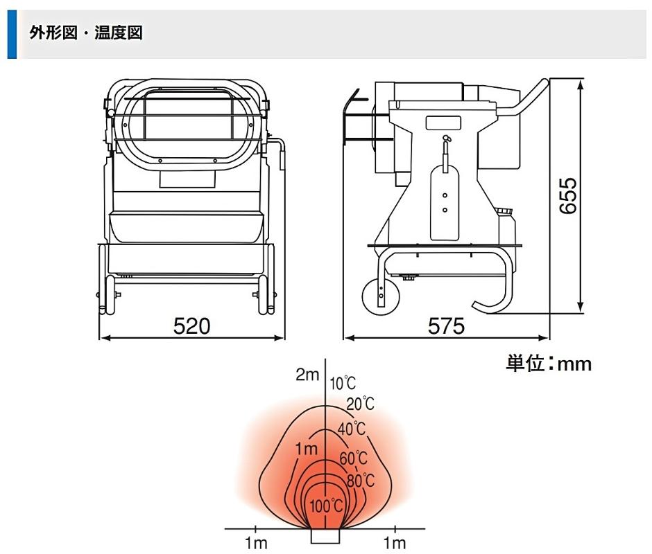 オリオン ジェットヒーター ロボ暖 HR120D1 木造18坪 コンクリート25坪