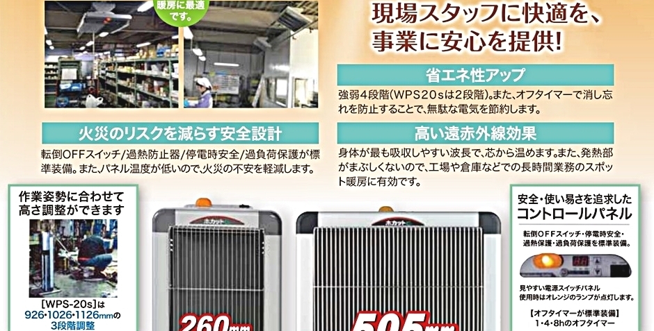 静岡製機 遠赤外線電気ヒーター ほかっとe WPS-30A 三相200V 50/60Hz