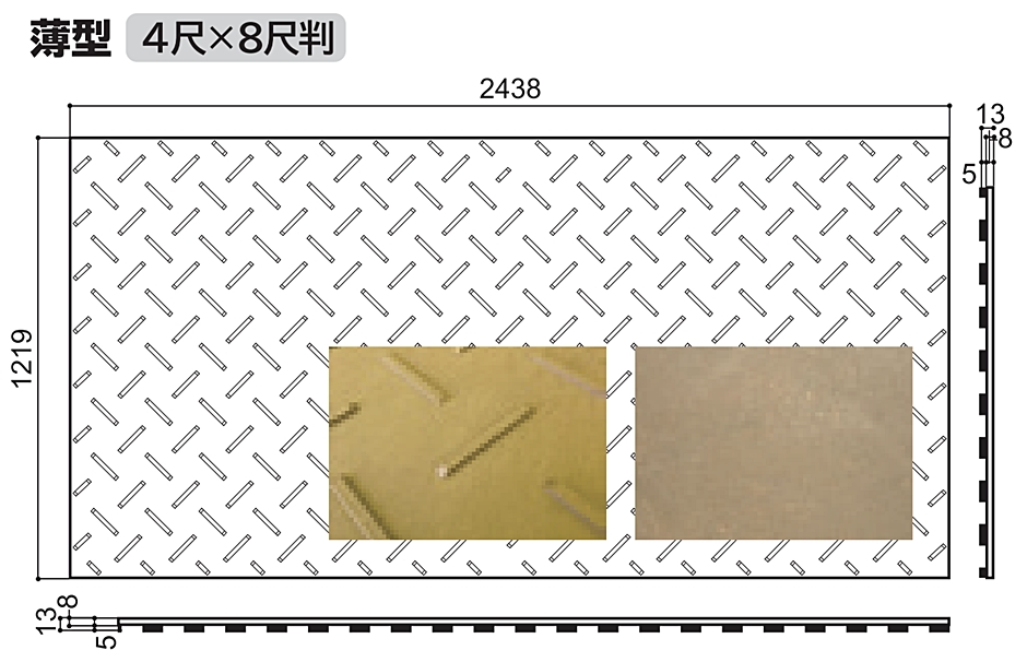 WPT 養生敷板 Diban ディバン薄型 4×8 片面凸 1219mm×2438mm×8mm 農業