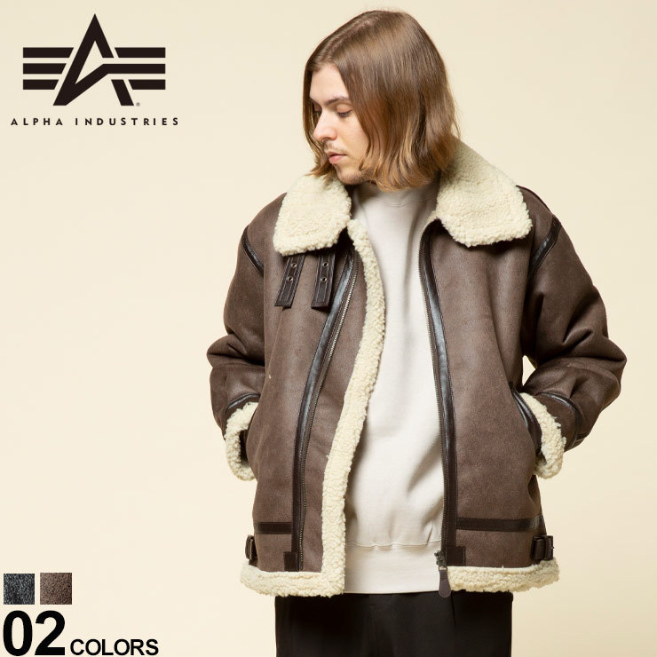 アルファ ジャケット ALPHA INDUSTRIES アルファインダストリーズ フェイクムートン フライトジャケット B-3 FAKE MOUTON  ブルゾン ミリタリー TA1548