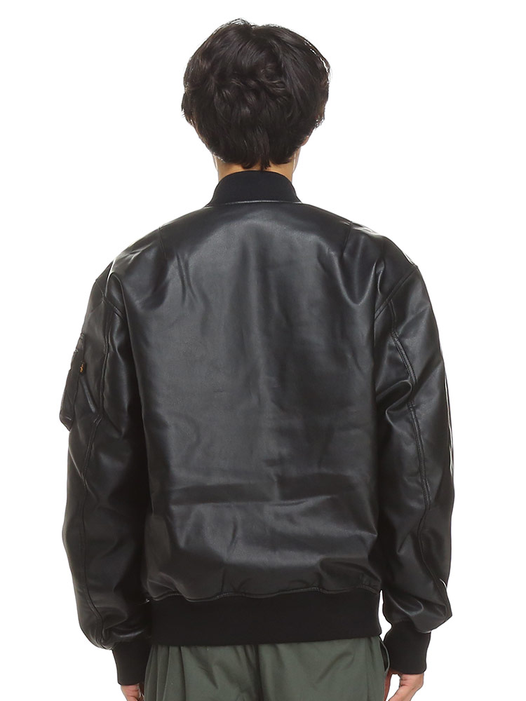 ALPHA INDUSTRIES レザー ジャケット WEB限定】G1フェイクレザージャケット(M ブラック＊02