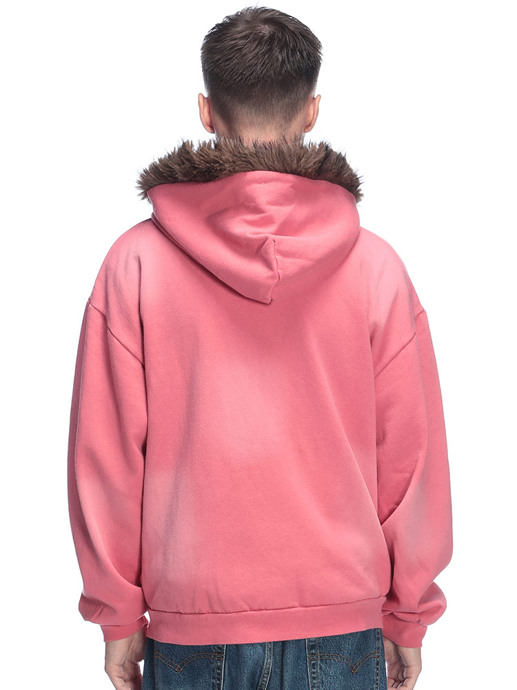 SEQUENZ (シークエンズ) ファー ロゴプリント フルジップ パーカー