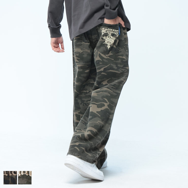 SEQUENZE SEQUENZ (シークエンズ) ワイドパンツ 迷彩 カモフラ