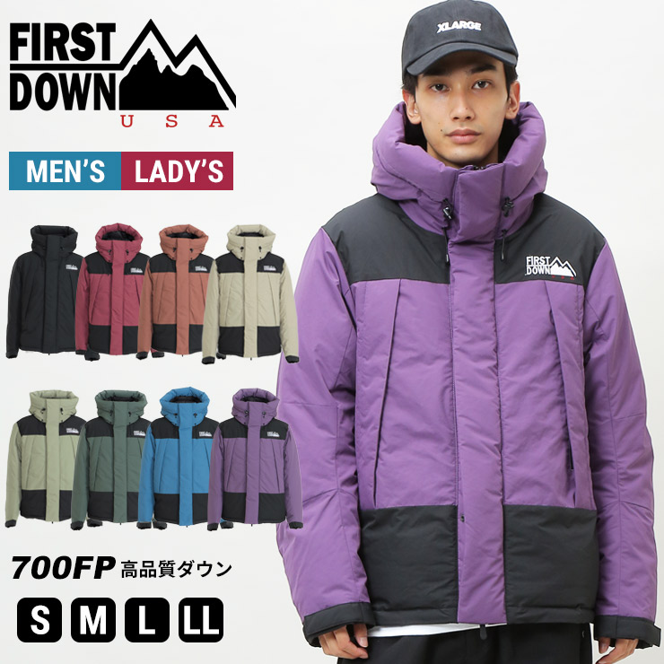 ファーストダウン ダウン ジャケット FIRST DOWN USA 切り替え フード フルジップ ダウンパーカー WRAP DOWN PARKA  F842502D 【WEB限定】