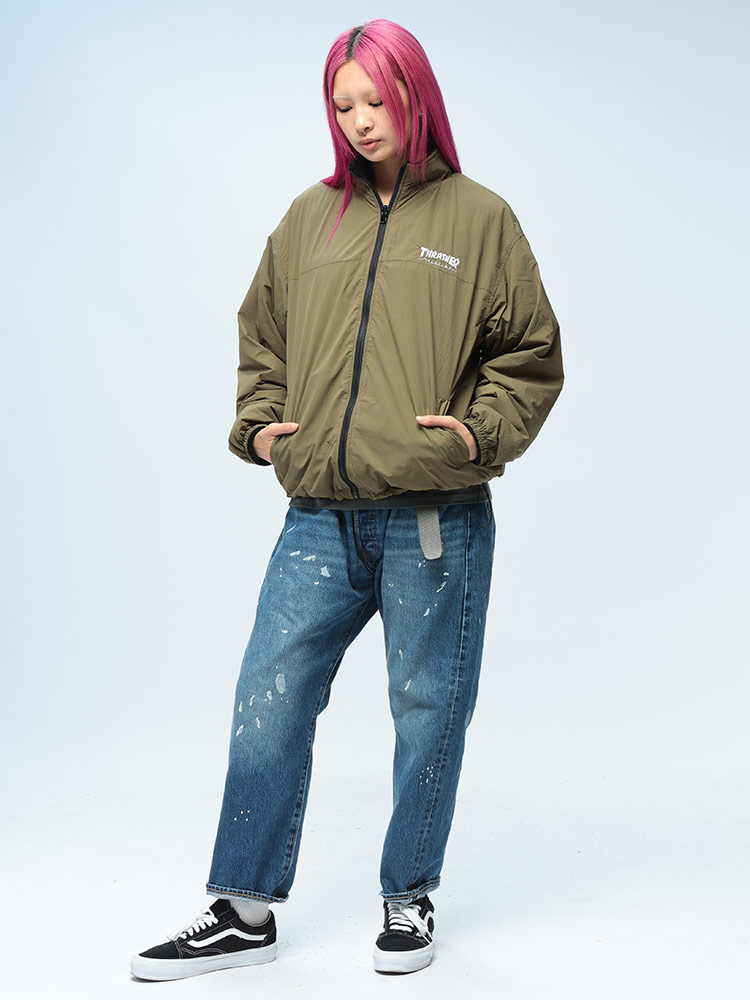 THRASHER（スラッシャー） リバーシブル ナイロン ボア フルジップ