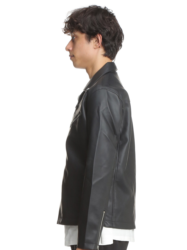 WEB限定】 ダブル ライダース ジャケット フェイクレザー 革ジャン 皮