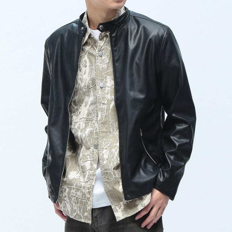 S＆SONS (エスアンドサンズ) シングル ライダース ジャケット 合成皮革