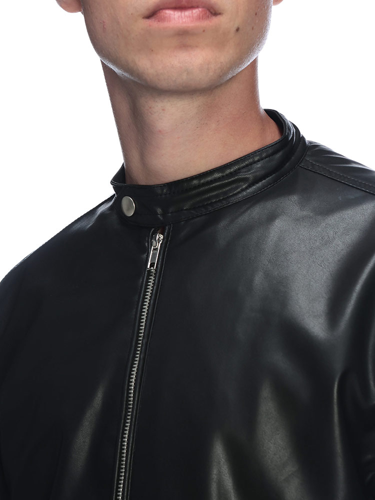 S＆SONS (エスアンドサンズ) 合成皮革 シングル ライダース ジャケット