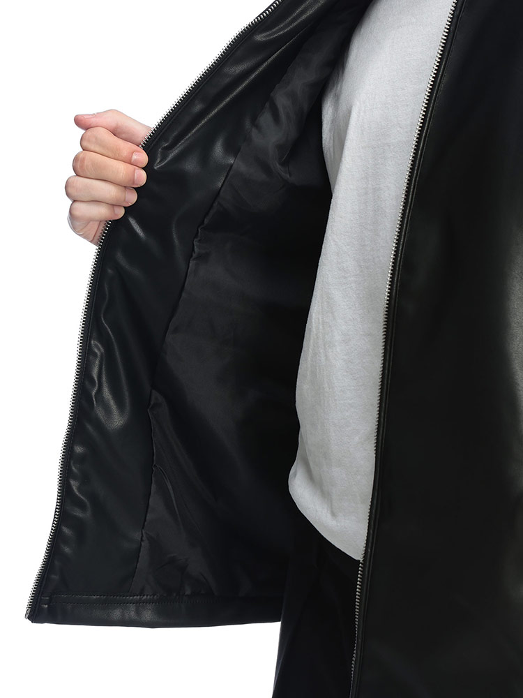 S＆SONS (エスアンドサンズ) 合成皮革 シングル ライダース ジャケット