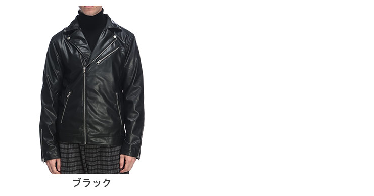 S＆SONS (エスアンドサンズ) 合成皮革 ダブル ライダース ジャケット