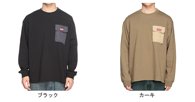 Coleman（コールマン） ロンT 綿天竺 バックプリント フラップポケット