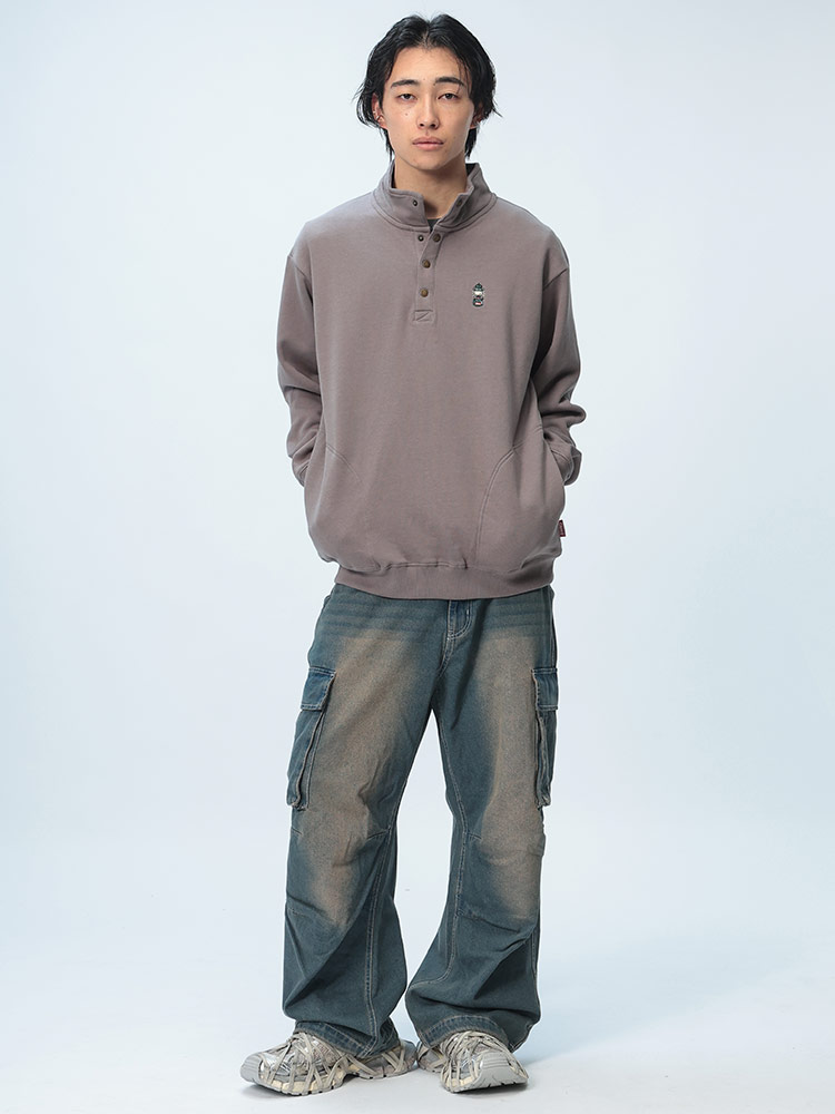 コールマン Coleman（コールマン） スウェット 裏起毛 ポケット付き ハーフボタン