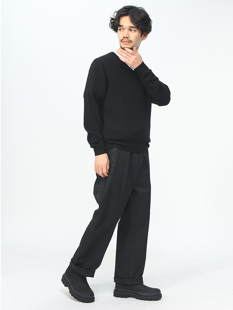 デシェン セーター カシミヤ100％ 防寒 ビジカジ ニット Vネック