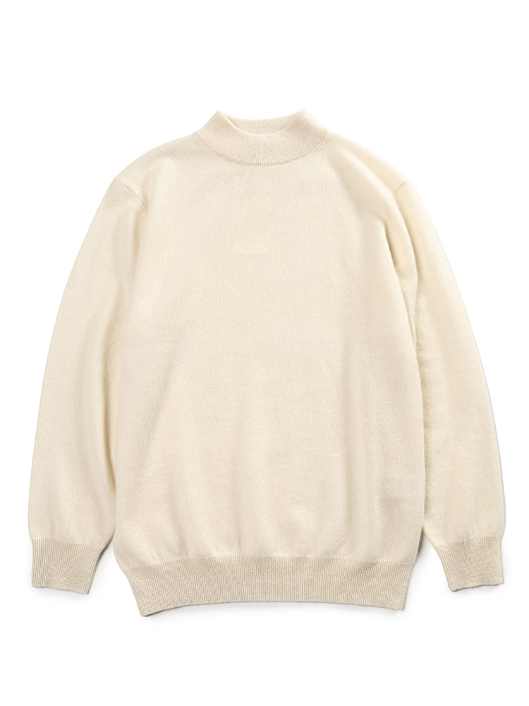 DESHENG カシミヤ100％ 無地 モックネック セーター 24RMN005 メンズ