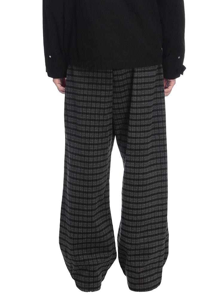 WOODENDOLL (ウッディンドール) ウール調 チェック柄 ワイドパンツ