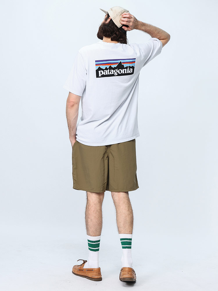 パタゴニア リサイクルコットンポリ クルーネック Tシャツ Patagonia (パタゴニア) 再生コットン バックロゴ クルーネック