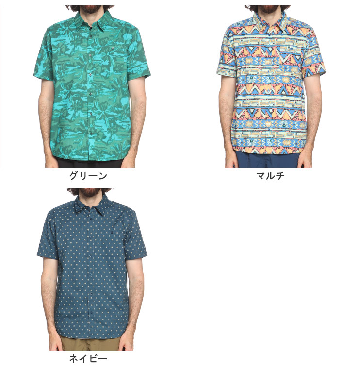 【新品】 Patagonia パタゴニア 半袖シャツ 花柄 ブルー M Patagonia (パタゴニア) オーガニックコットン 総柄 ボタン留め