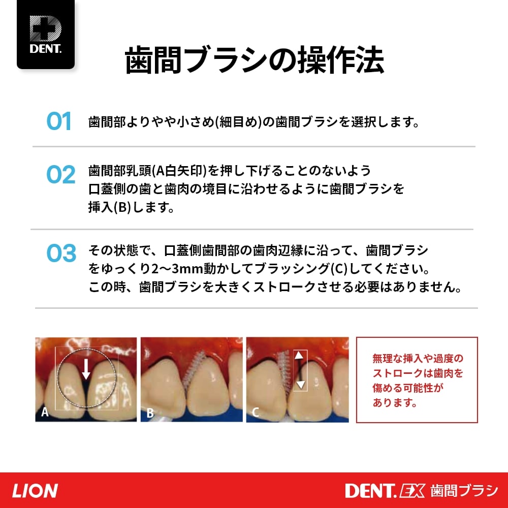 歯間ブラシ 選べるサイズ LION ライオン DENT.EX 歯間ブラシ 4本入り