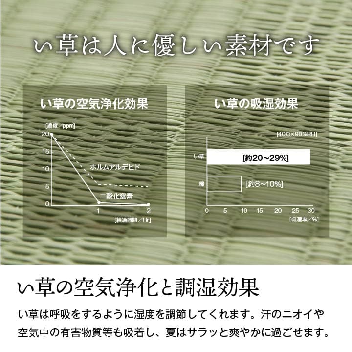 グラッセ い草 ござ 国産 日本製 上敷き 和室 敷物 カーペット 江戸間 格子柄 和モダン お手入れ簡単 夏 抗菌防臭 調湿 消臭 空気清浄 汚れにくい_7