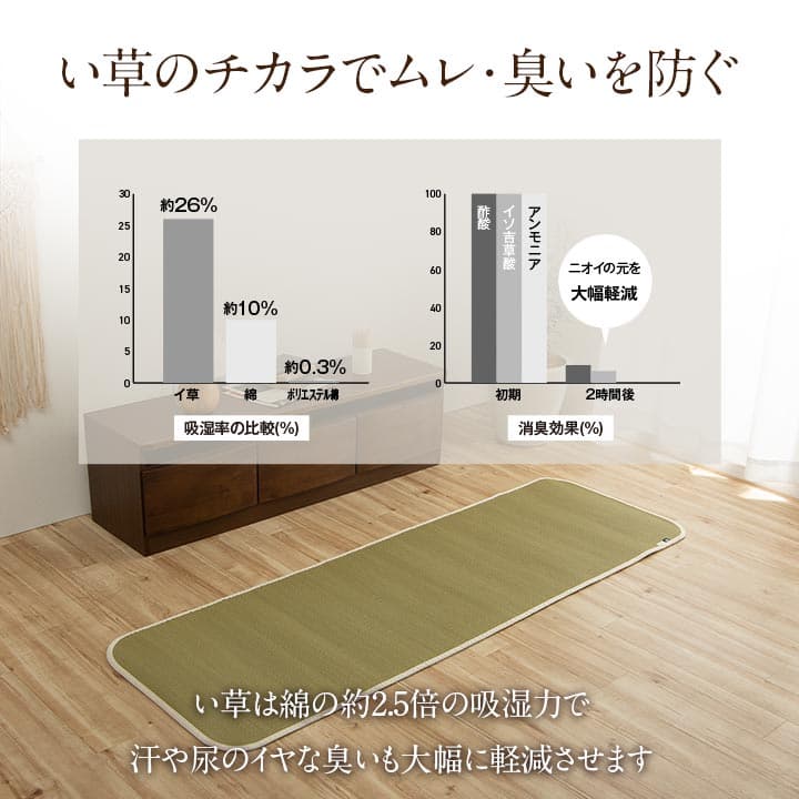 介護 サポート ヘルスケア 運動マット ヨガマット ストレッチマット い草 約90×180cm