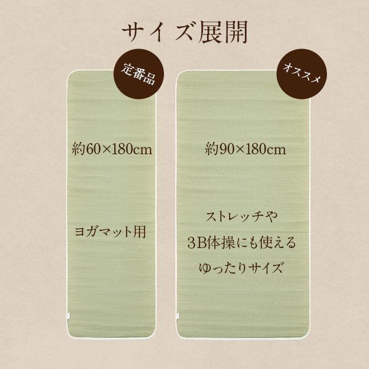 介護 サポート ヘルスケア 運動マット ヨガマット ストレッチマット い草 約90×180cm